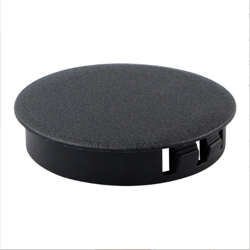 50 Pcs Garden Plastic Hole Plug Round Furniture Table Cover Clasp Type Sealing Cover Screw Hole Cover Black&White