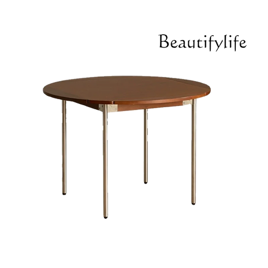 All Solid Wood Foldable Retractable Retro round Dining Table Square Log Chinese Style Dining Table