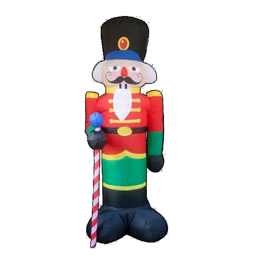 2.4M Christmas Inflatable Nutcracker Decor with LED Lighted Xmas Decoration Christmas Decoration Outdoor Garden Party Decor