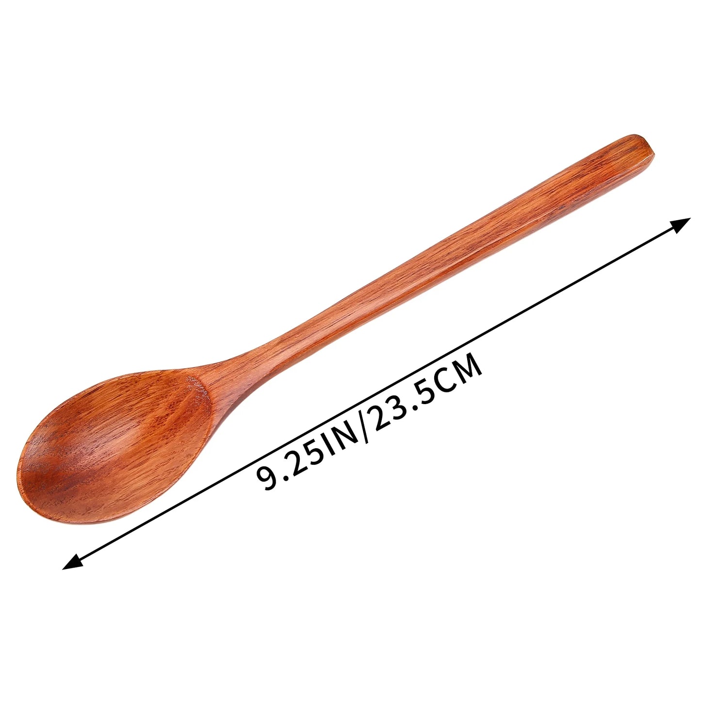 Wooden Spoons, 6 Pieces Wood Soup Spoons for Eating Mixing Stirring, Long Handle Spoon Kitchen Utensil