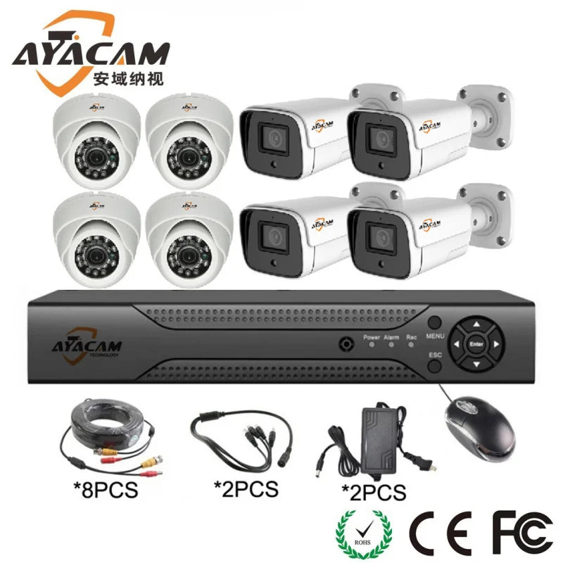 50010,000 Pixels Video Home Security HD4K  AHDCombined CCTV camera Set