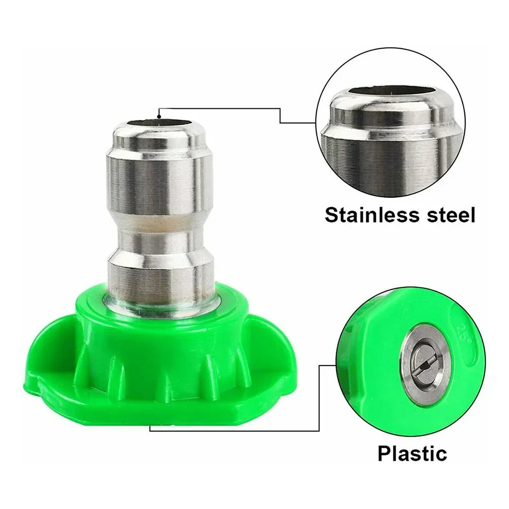 5PCS 1/4inch High-pressure Washer Spray Tips Nozzles Water Gun Quick Connect Adapter Joint Garden Cleaning Tools Accessories