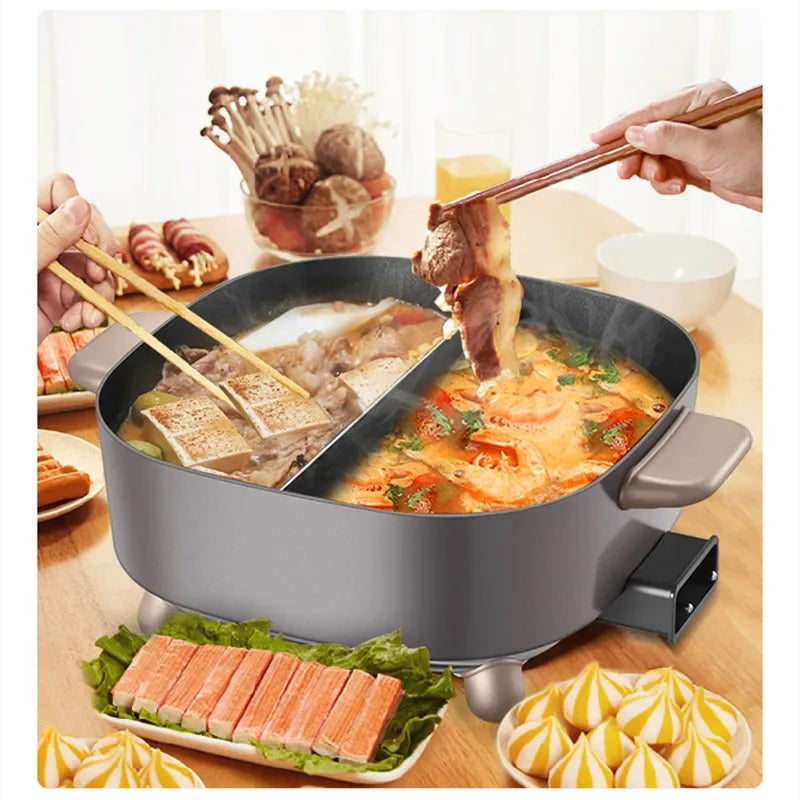 SUPOR Hotpot Cooking Pot Electric 5L Multi Function Household 2 Flavor Multicooker Electric Multicooker Non-stick Hot Pot