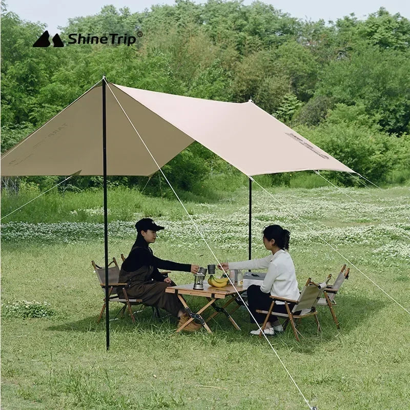 Square Canopy Sliver Coating Tarp Camping Waterproof Black Coating Tarp Outdoor Sun Shelter Beach 210D Oxford Cloth Shade Canopy