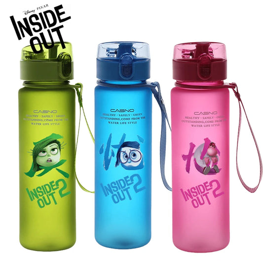 Inside Out 2 Sports Water Cup Frosted Plastic Handy Cup Cartoon Cute Student Water Bottle Anime Peripheral Car-Mounted Space Cup