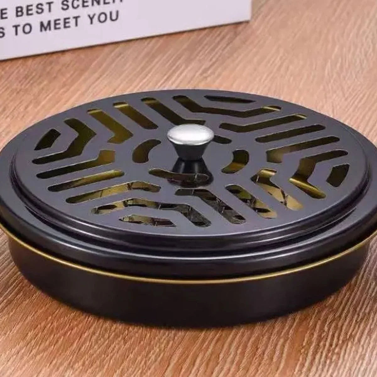 Stainless steel mosquito coil tray holder, household with cover, ash connection, fire prevention, and scald prevention creative