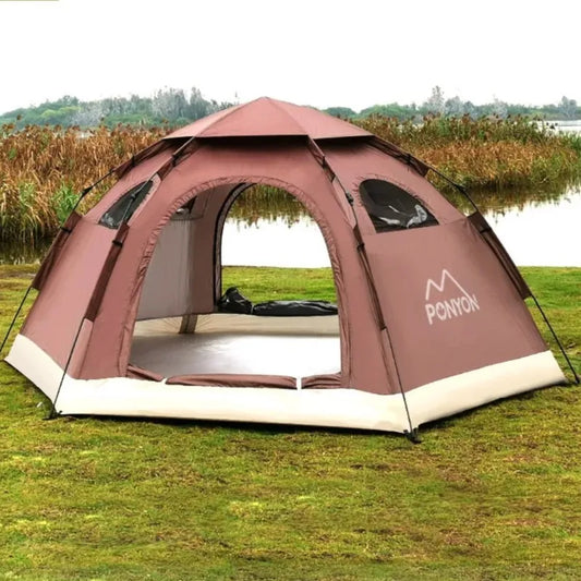 WolFAce Thickened Fully Automatic Tent Outdoor Camping Hexagonal Field 5 People Barbecue Picnic Sunscreen Rainproof Folding 2024