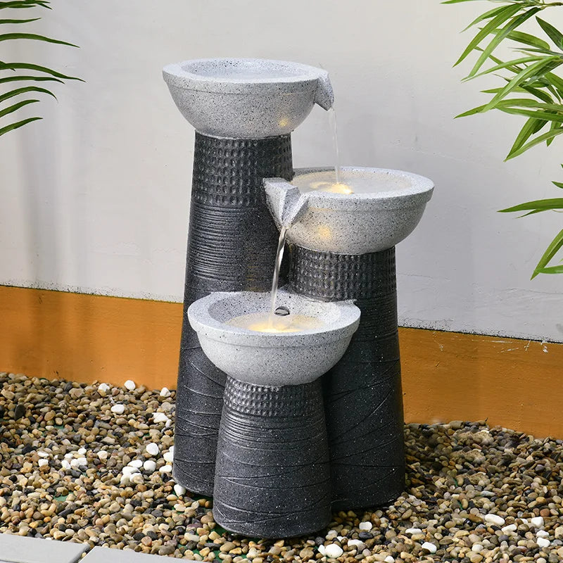 Zl Flowing Water Ornaments Circulating Fountain Lucky Waterscape Balcony Courtyard Garden Rockery