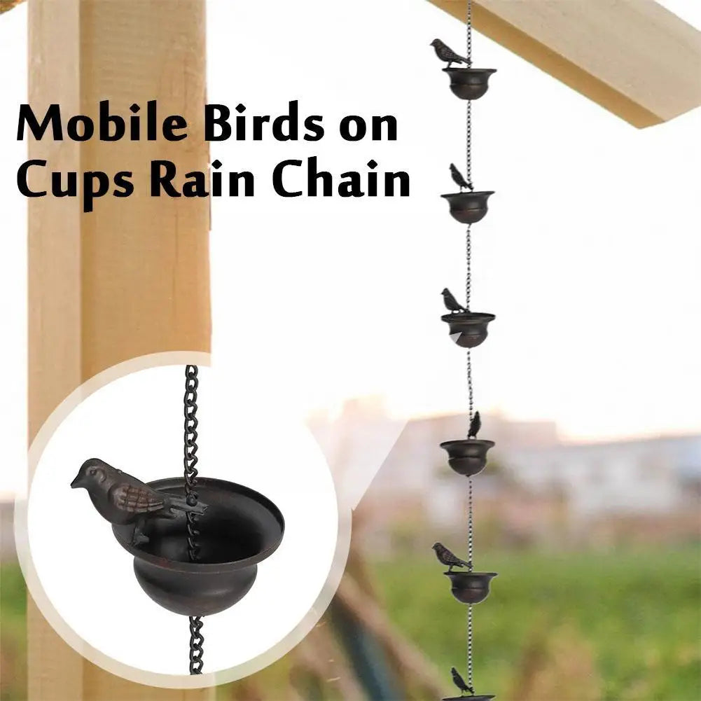 2.4/M Rain Chain Japanese Style Corridor with Drainage Chain Villa Bird Cup Rain Chain Decorative Downspout for Gutters 빗물 K0H0