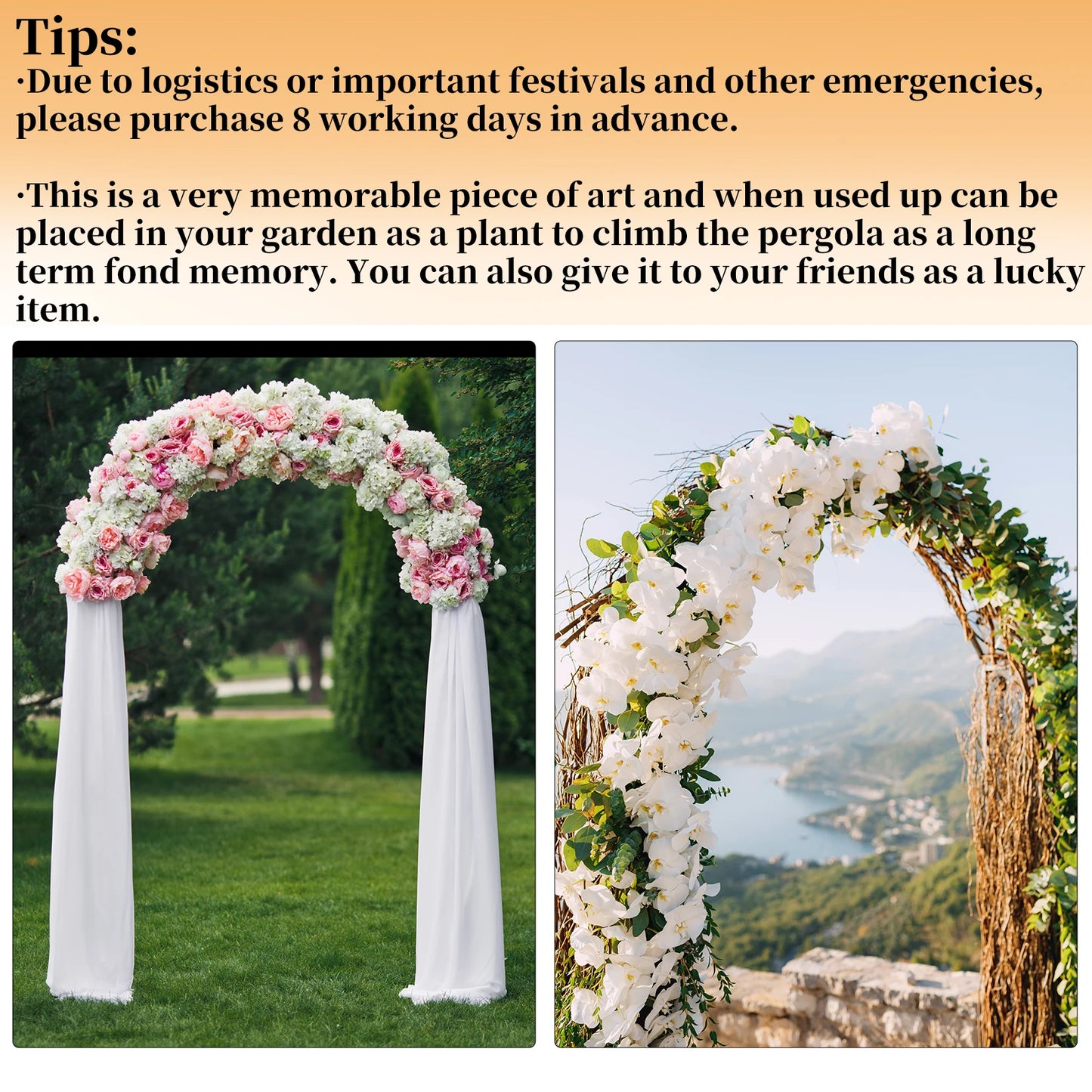 Heavy Strong White Metal Wedding Arch Garden Arbor Frame Floral Backdrop Stand Pergola Stand Indoor Outdoor