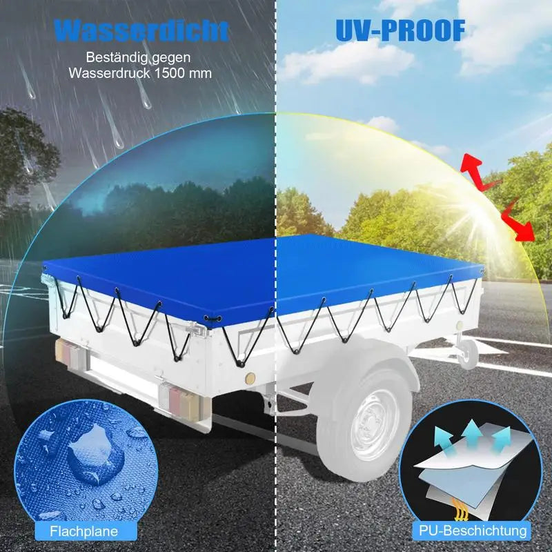 420D Oxford Tarpaulin Trailer Cloth Waterproof Dustproof Truck Canopy Uv Protection Cover for Outdoors Travel UV Protect Cover