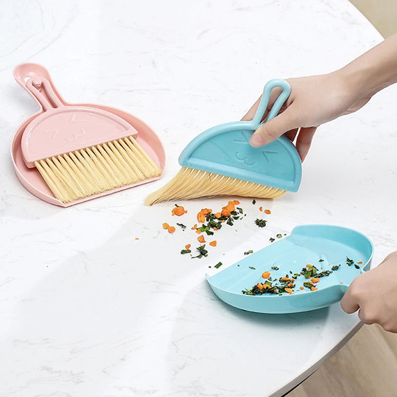 1 Pc Pink Multi-Purpose Mini Broom And Dustpan Set With Garbage Shovel For Table Desktop Cleaning