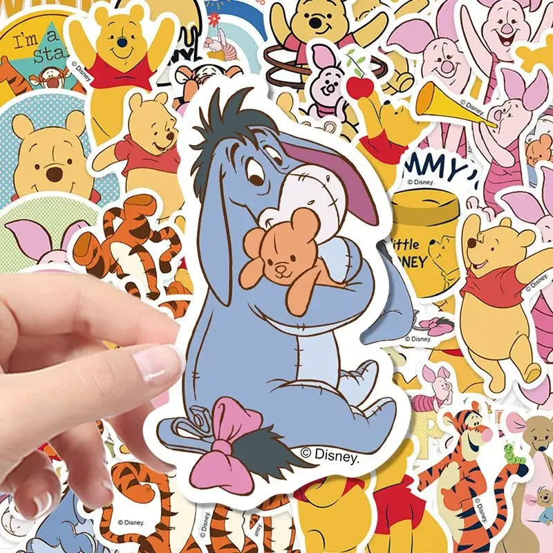 50PCS Disney Winnie The Pooh Cartoon Cute Anime Tigger Notebook Luggage IPhone Mobile Phone Case Water Cup Stickers Wholesale