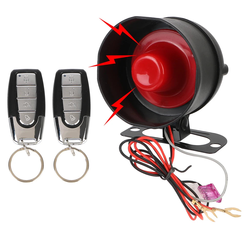 12V Car Accessory Universal Car Part M8115 Car Alarm System One Way Vehicle Burglar Alarm Security Protection & 2 Remote Control