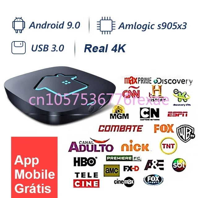 Top Box ( Brasil Free Shipping ) New Original H7 Android 9.0 4k HTV Set