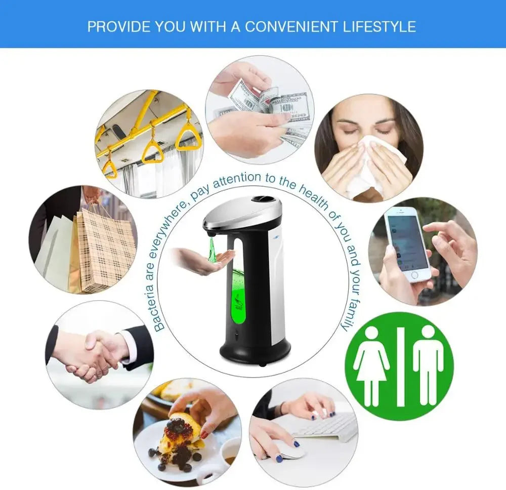 400ml Automatic Liquid Soap Dispensers ABS Intelligent Touchless Sensor Induction Hand Washer For Bathroom Kitchen Dispenser