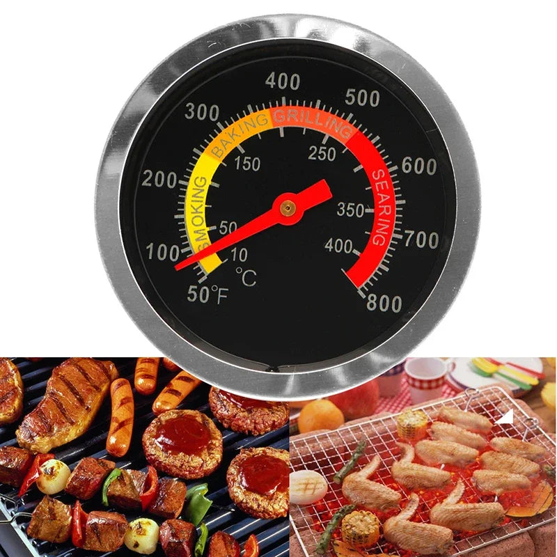 Stainless Steel Barbecue BBQ Smoker Grill Thermometer Temperature Gauge 10-400℃