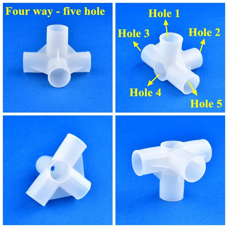 5~20PCS Inner Dia 22mm Two-way Tee 4-way Wardrobe Shelf Tent Fixed Fittings Garden Plant Support Connector Water Pipe Joint DIY