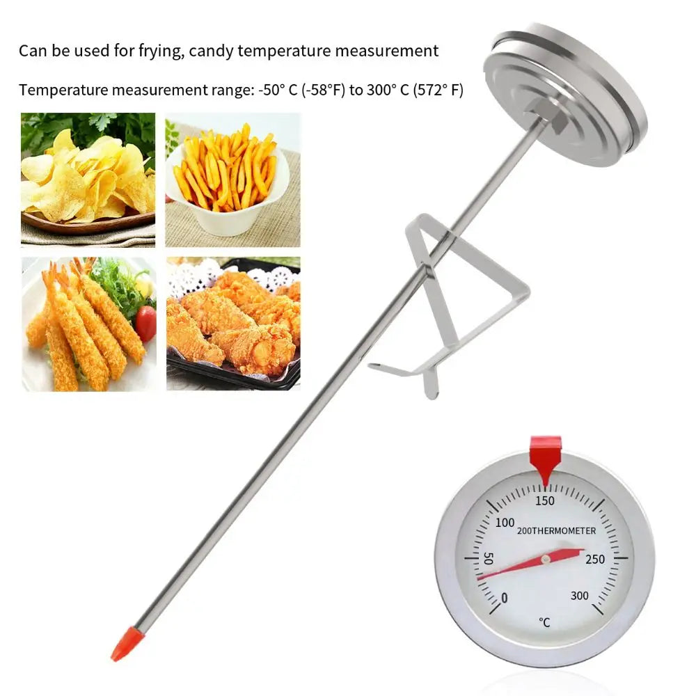 15/25cm Kitchen Probe Thermomete Large Dial Stainless Steel Pointer Thermometer Instant Read Portable BBQ Thermometer Tester