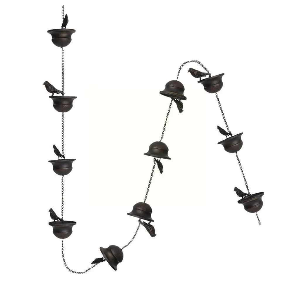 2.4/M Rain Chain Japanese Style Corridor with Drainage Chain Villa Bird Cup Rain Chain Decorative Downspout for Gutters 빗물 W9P2