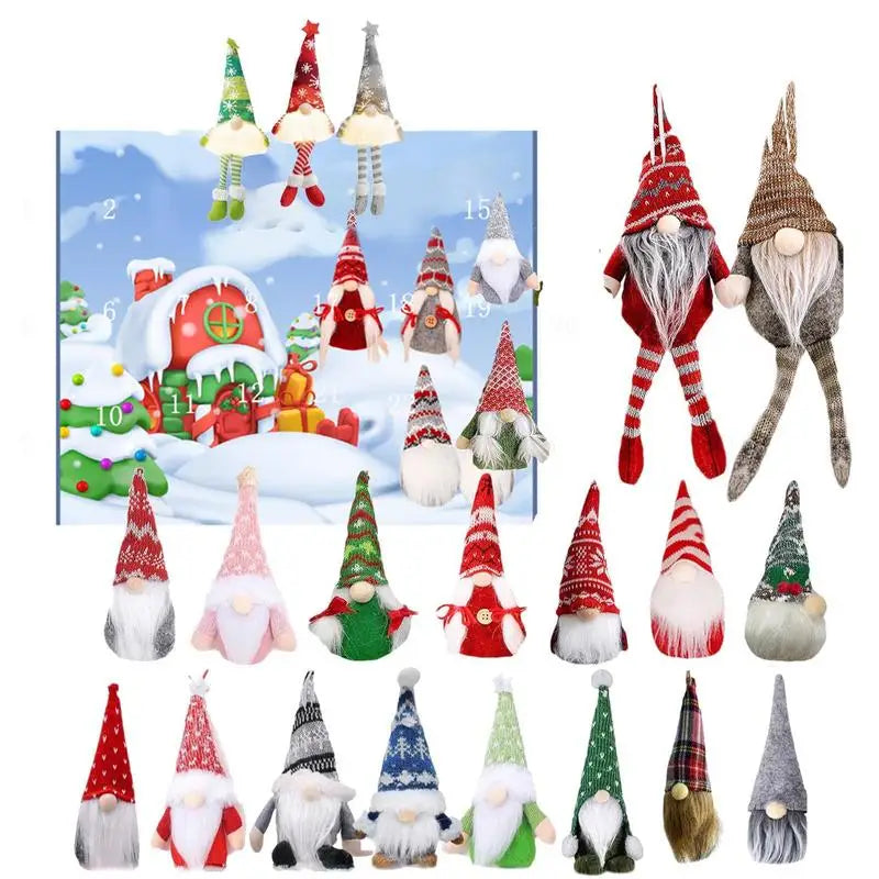 2024 Christmas Gnome Advent Calendar Plush Tomte Swedish Gnome Countdown Calendar Holiday Home Decor Ornament for Adults Kids