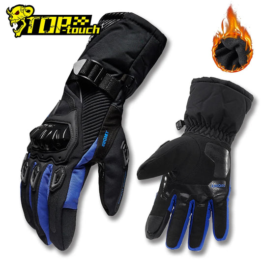 Waterproof Motorcycle Gloves Winter Thickening Touch Screen Full Finger Gloves Protective Anti-fall Non-slip Riding Moto Gloves