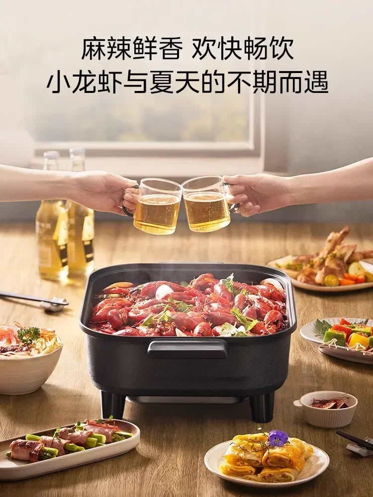 home use kitchen multifunctional Electric hot pot large firepower  integrated barbecue special for boiling and frying