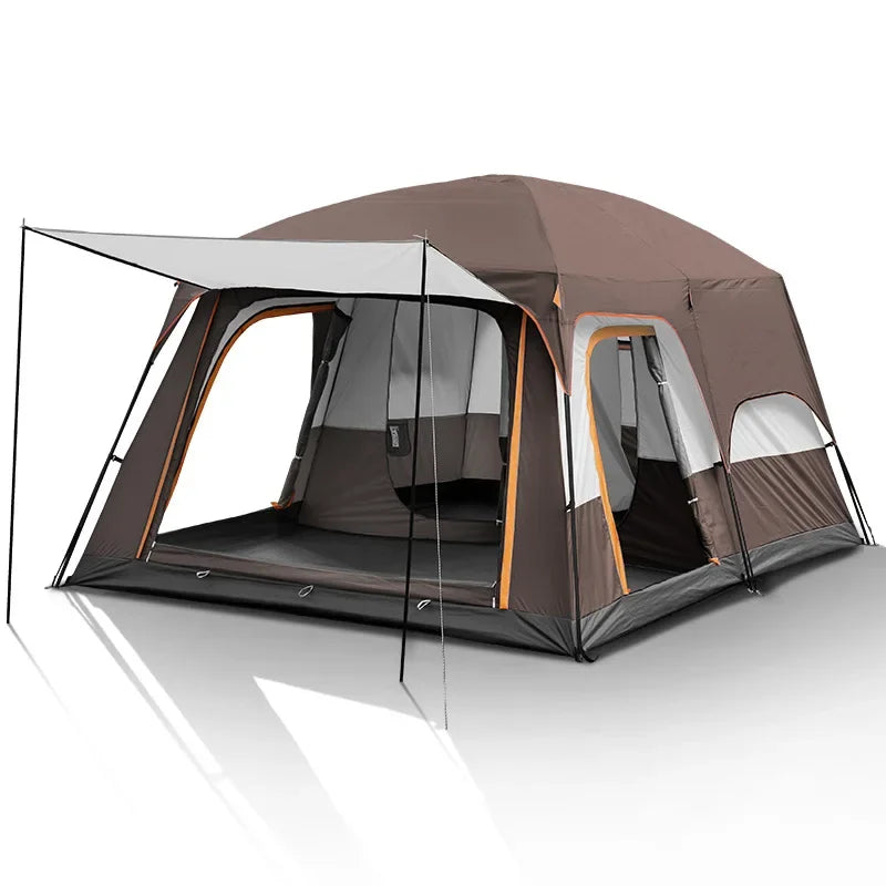 2 Rooms 1 Living Room Waterproof Extra Large Space 8 To 12 Persons Portable Family Outdoor Camping Tent