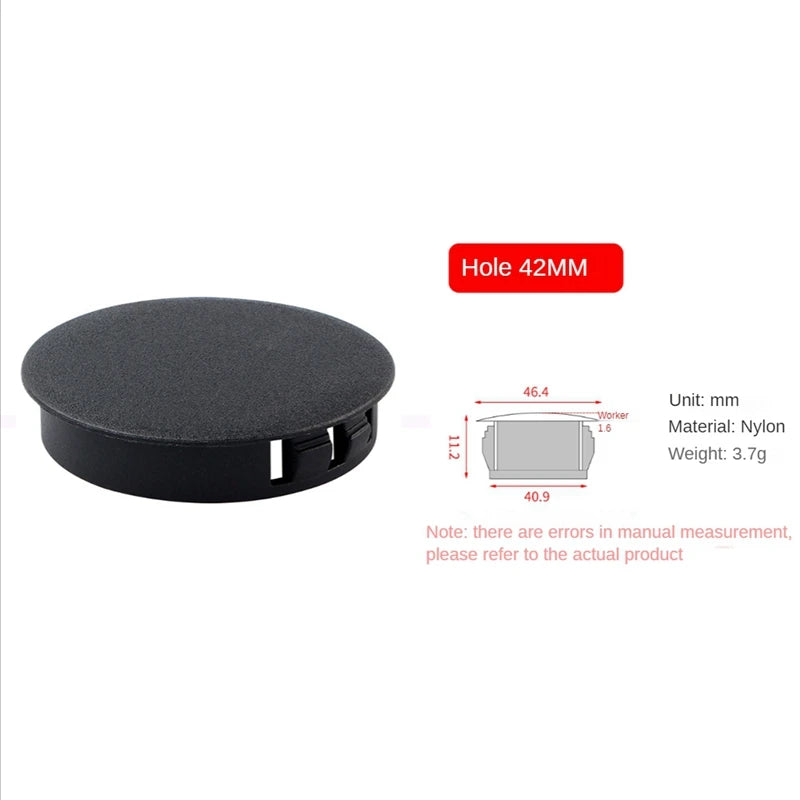 50 Pcs Garden Plastic Hole Plug Round Furniture Table Cover Clasp Type Sealing Cover Screw Hole Cover Black&White