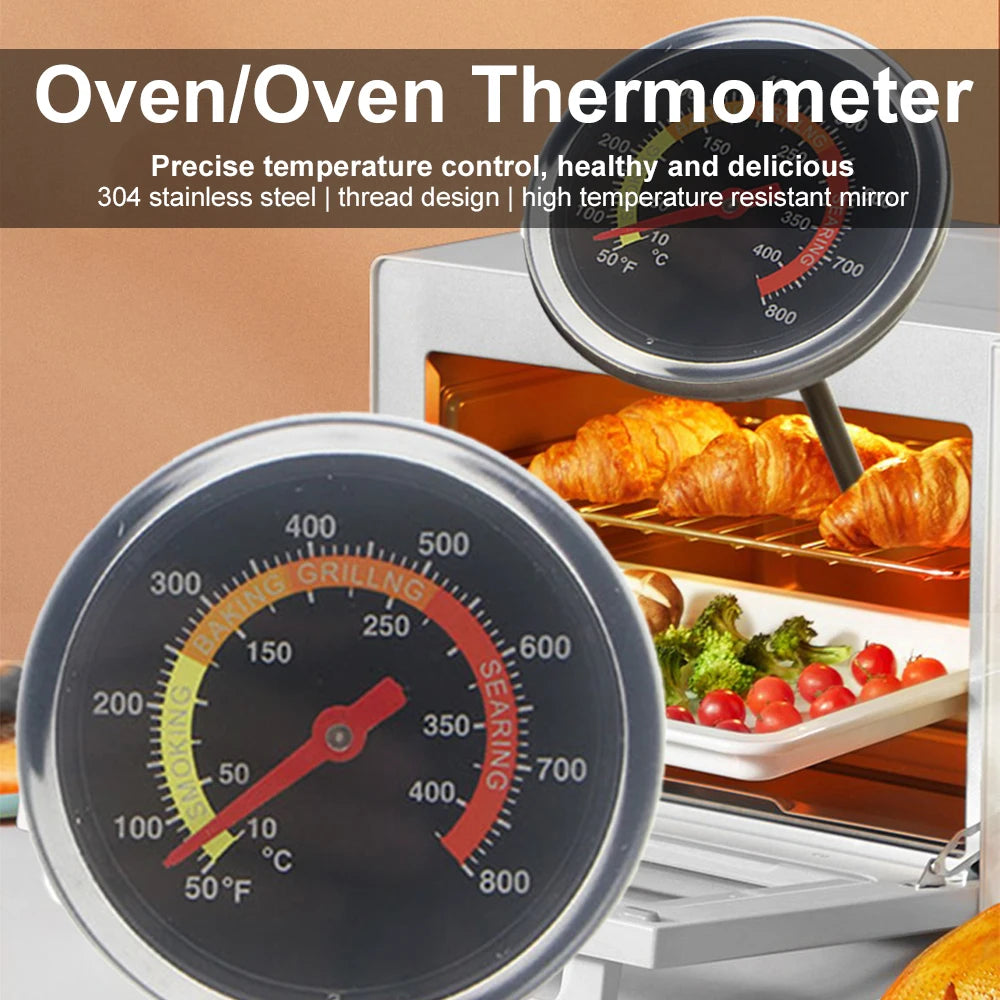 Instant Read Oven Thermometer for Kitchen Home Baking Household Cooking Temp Gauge 0-400℃ BBQ Smoker Grill Thermometer