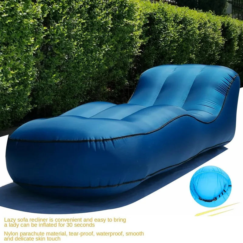 Water Inflatable Sofa Portable Outdoor Beach Air Sofa Bed Folding Camping Inflatable Bed Sleeping Bag Air Cushion Bed