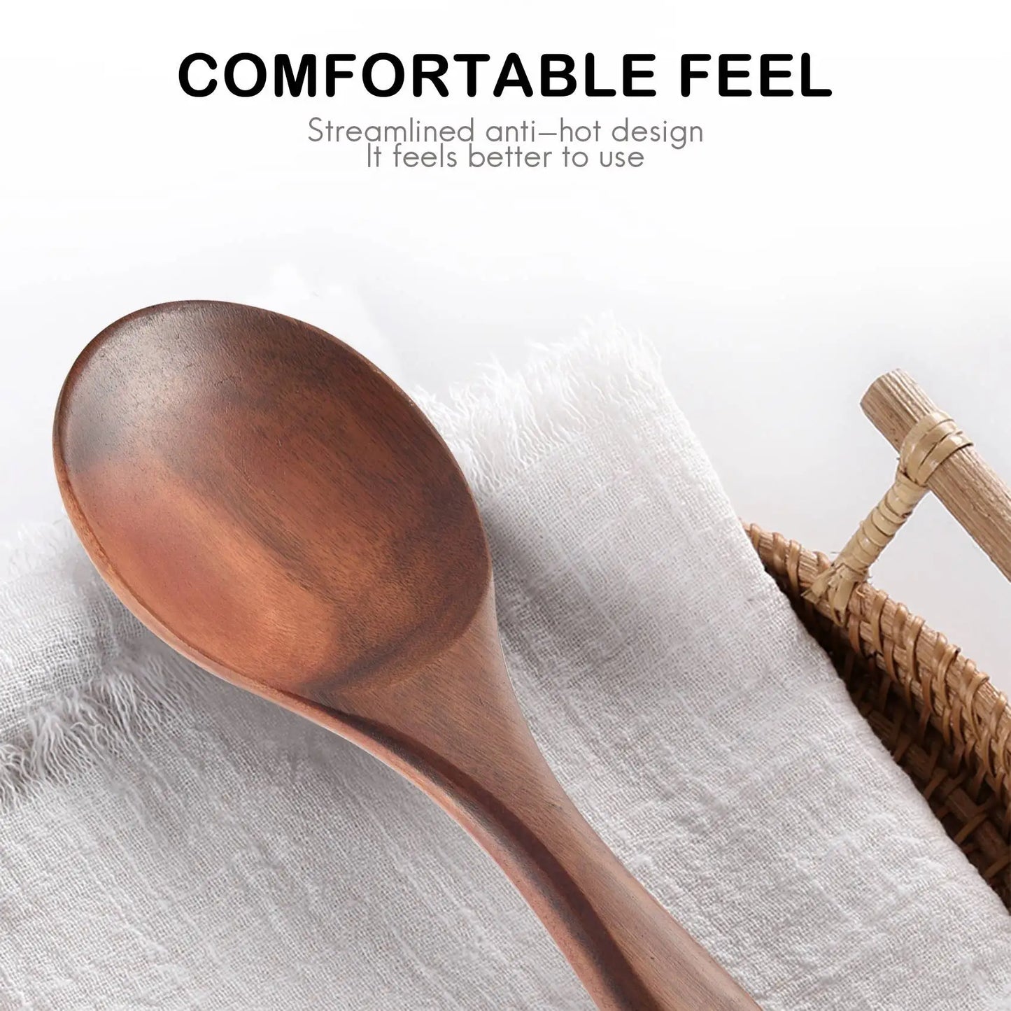 Teak Wood Spoon Natural Solid Wood Rice Spoon Wooden Rice Paddle Big Potato Serving Spoon Wooden Kitchen Utensils