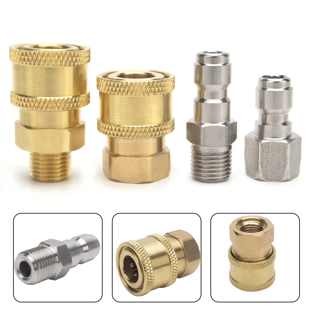 High=Pressure Washer Connectors 1/4inch Male Quick Release Adapter Fitting Water=Gun Nozzle Quick Connect Parts Garden Tool Part