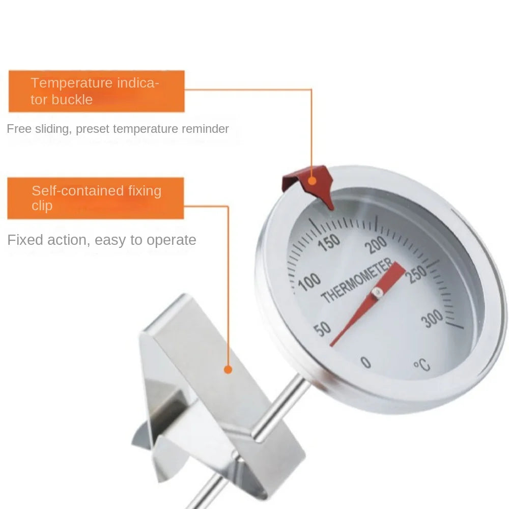 15/25cm Kitchen Probe Thermomete Large Dial Stainless Steel Pointer Thermometer Instant Read Portable BBQ Thermometer Tester