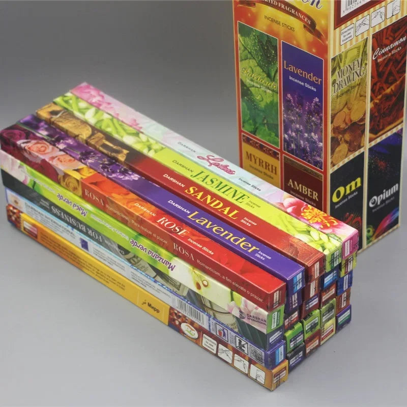 Wholesale Indian Incense Sticks 10/25 Small Boxes Natural Sandalwood Jasmine 23cm India Joss Sticks Lavender Scents for Home