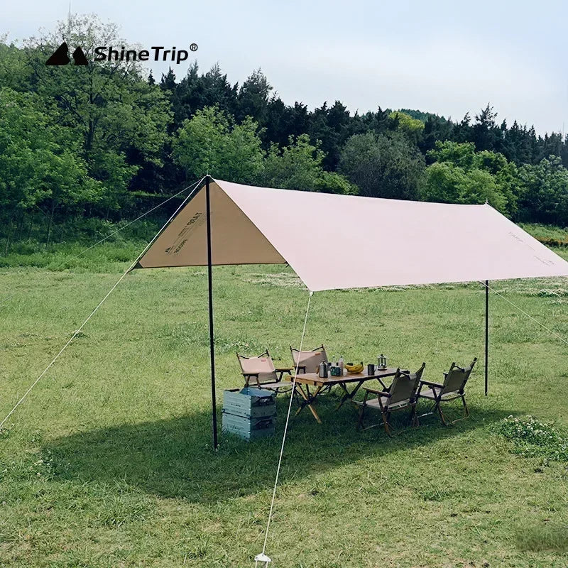 Square Canopy Sliver Coating Tarp Camping Waterproof Black Coating Tarp Outdoor Sun Shelter Beach 210D Oxford Cloth Shade Canopy