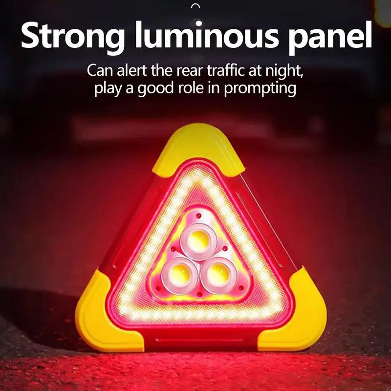 Triangle LED Lights For Car Road Triangle Reflective Triangles Multipurpose Solar Charging Water-Resistant Foldable Portable