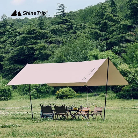 Square Canopy Sliver Coating Tarp Camping Waterproof Black Coating Tarp Outdoor Sun Shelter Beach 210D Oxford Cloth Shade Canopy