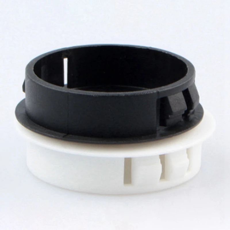 50 Pcs Garden Plastic Hole Plug Round Furniture Table Cover Clasp Type Sealing Cover Screw Hole Cover Black&White