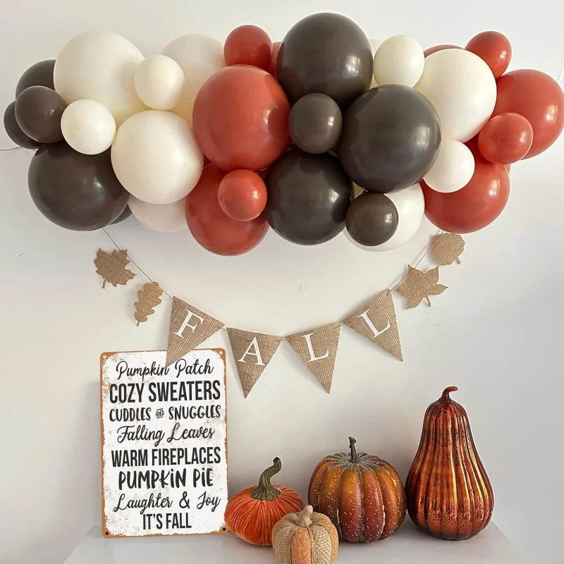 Thanksgiving Vintage Look Metal Sign - Pumpkin Patch Cozy Sweaters Falling Leaves