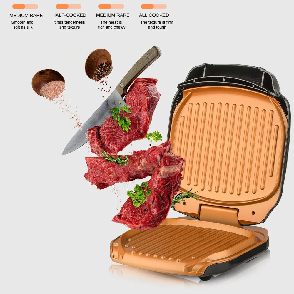 1200W Indoor Electric Grill Electric Grill Pan Non-stick Electric Steak Griller Griller Sandwich Toaster Suitable for Thick Food