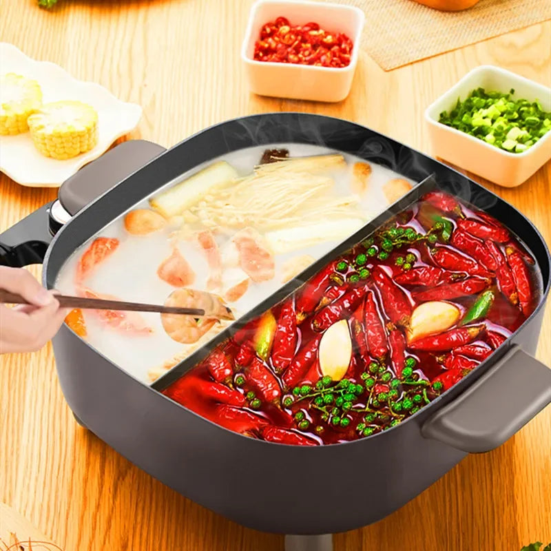 SUPOR Hotpot Cooking Pot Electric 5L Multi Function Household 2 Flavor Multicooker Electric Multicooker Non-stick Hot Pot