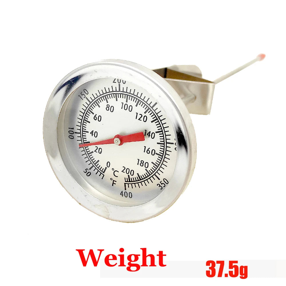 200MM Probe Stainless Steel Metal Temperature Test Oil Fryer 0°C~200°C/50-400°F Camping Barbecue Stove Thermometer with Bracket