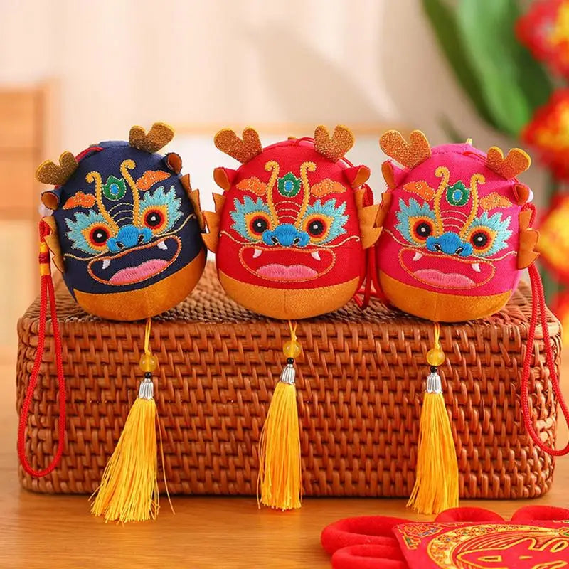 2024 Chinese New Year Decorations Cute Zodiac Dragon Plush Pendant Lovely Stuffed Mascot Doll Plush Toys For Children Gifts