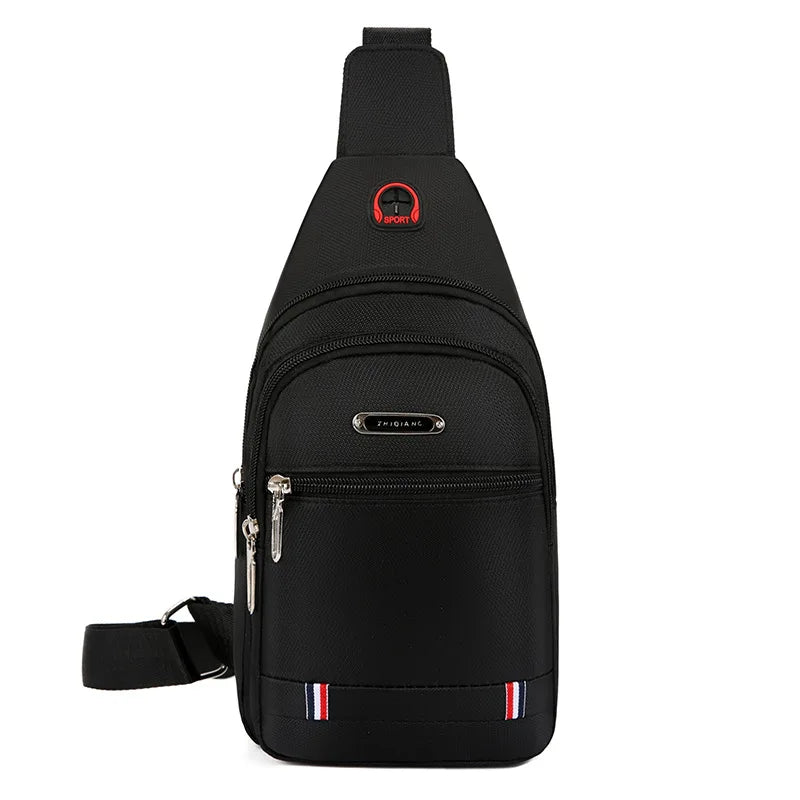 2024 New waterproof and wear-resistant men's trendy chest bag  single shoulder crossbody bag men's chest casual backpack