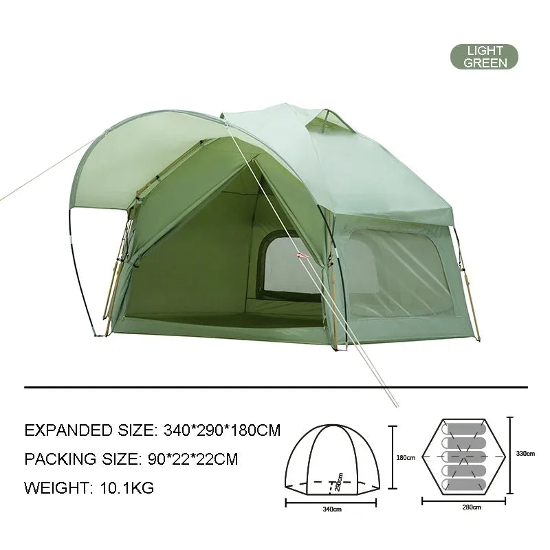 Integrated Hexagon Tent Outdoor Camping Bionic Design Huge Frog Tent Beach Awning Sun Shelter Car Cabin Tent For